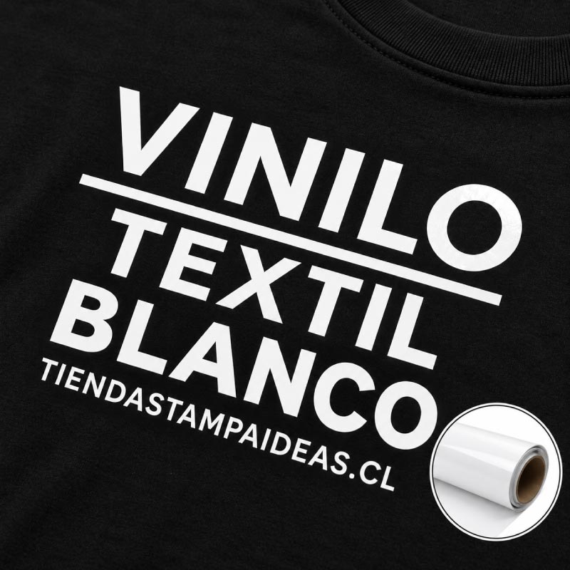 Vinilo textil blanco con pegamento - Tienda Stampaideas Imprimeideas