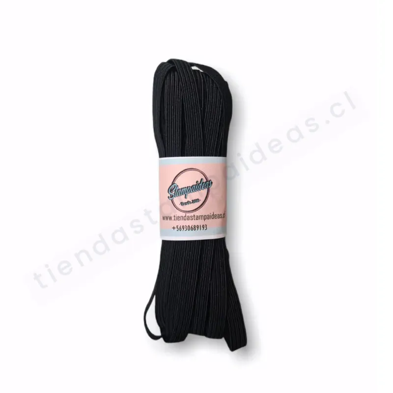 Elástico plano negro - 5 mm x 5 mts