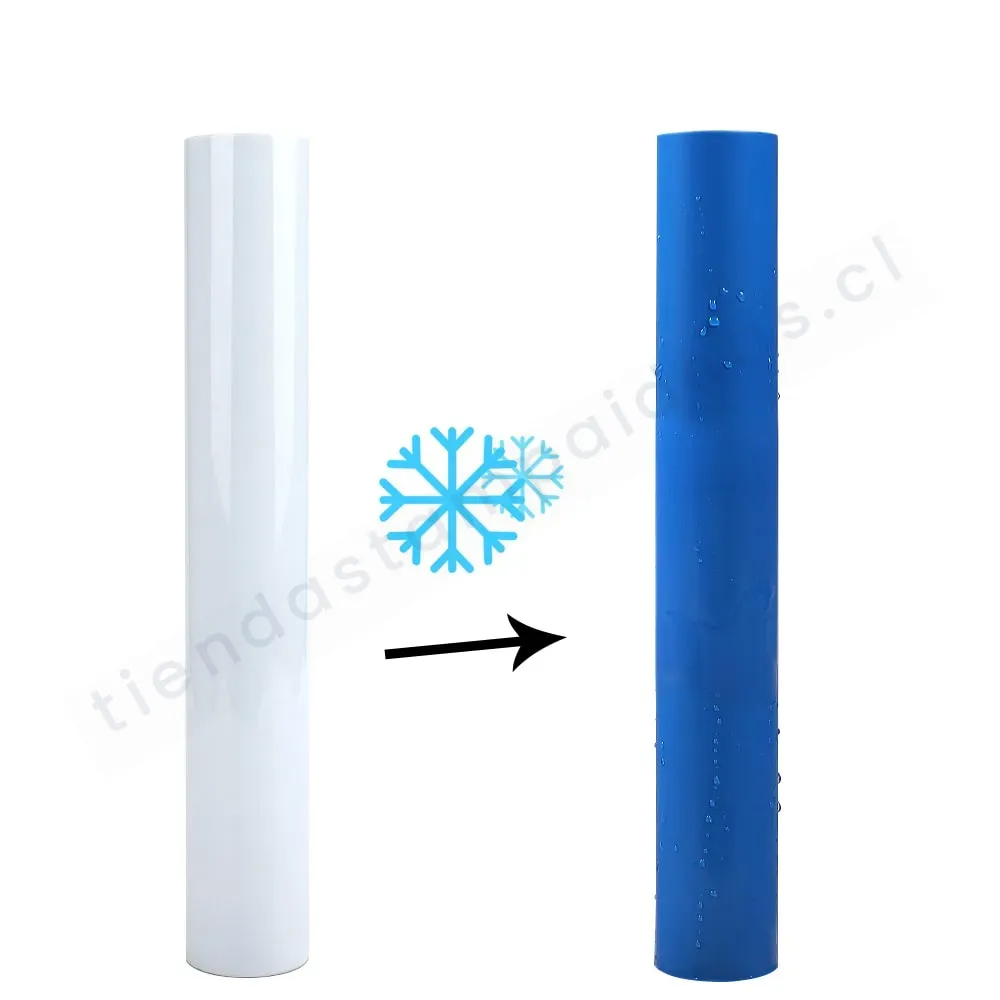 Vinilo decorativo cambio de color - Blanco a azul