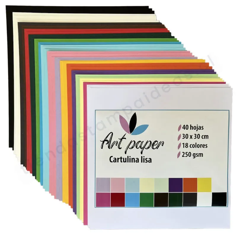 Kit de 40 cartulinas lisas - Art Paper