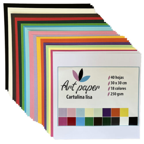Kit de 40 cartulinas texturizadas 250 gsm Art Paper - Tiendastampaideas