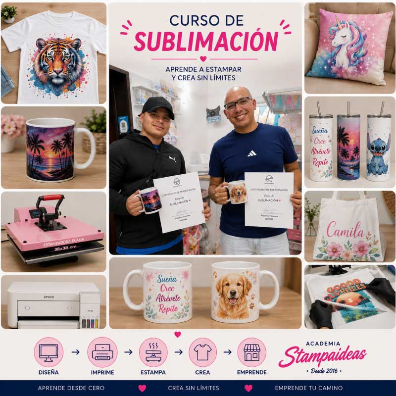 Curso de sublimación Aprende a Sublimar - Tienda Stampaideas-Imprimeideas