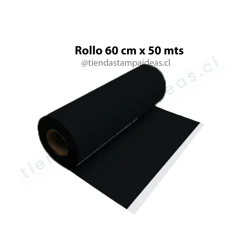 Rollo vinilo textil PU – Negro 61 cm x 50 mts