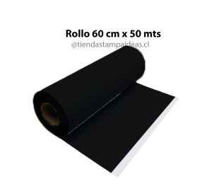 Rollo vinilo textil PU – Negro 60 cm x 50 mts - Tiendastampaideas