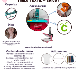 Curso estampado vinilo textil con cricut - Tienda Stampaideas