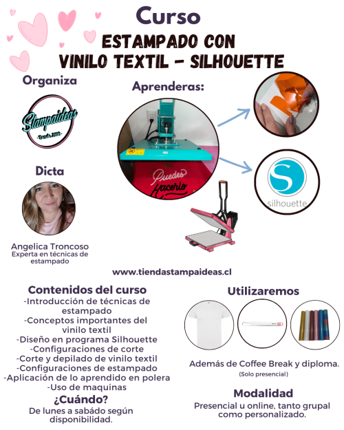 Curso estampado con vinilo textil Silhouette - Tienda Stampaideas