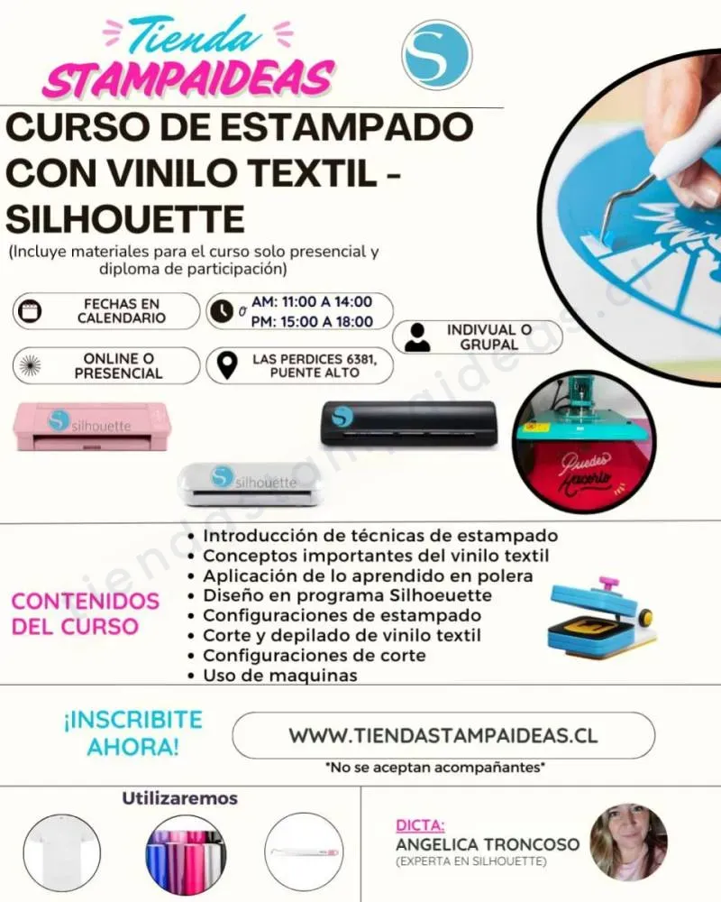 Curso de estampado con vinilo textil Silhouette