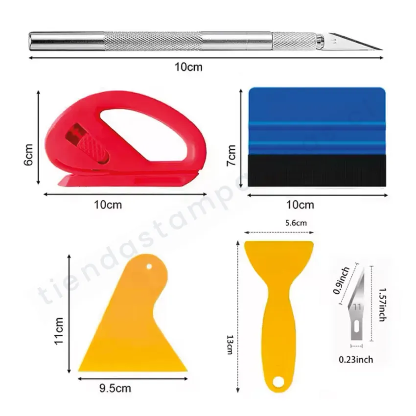 Kit de 13 herramientas instalación vinilo polarizado laminado - Tienda Stampaideas