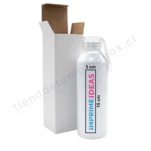 Botella personalizada de aluminio Blanca Imprime ideas Tienda Stampaideas