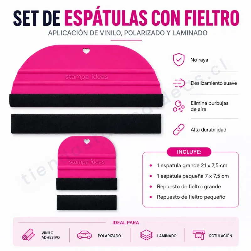 Espatula para instalación de vinilo Fucsia - Tienda Stampaideas Imprimeideas