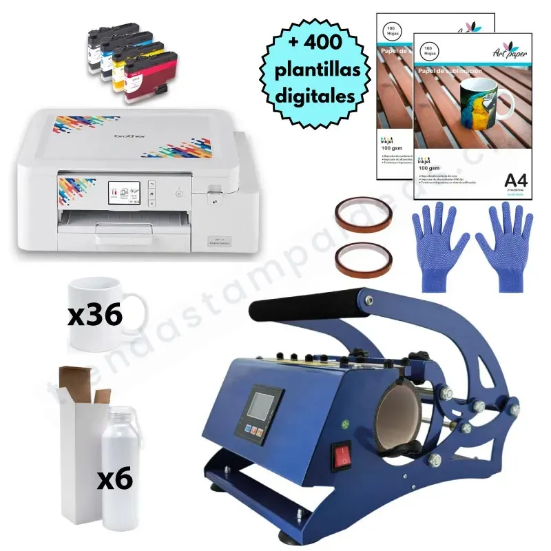 Kit de Sublimación 3 en 1 – Para Tazas y Botellas - Avanzado Brother SP1