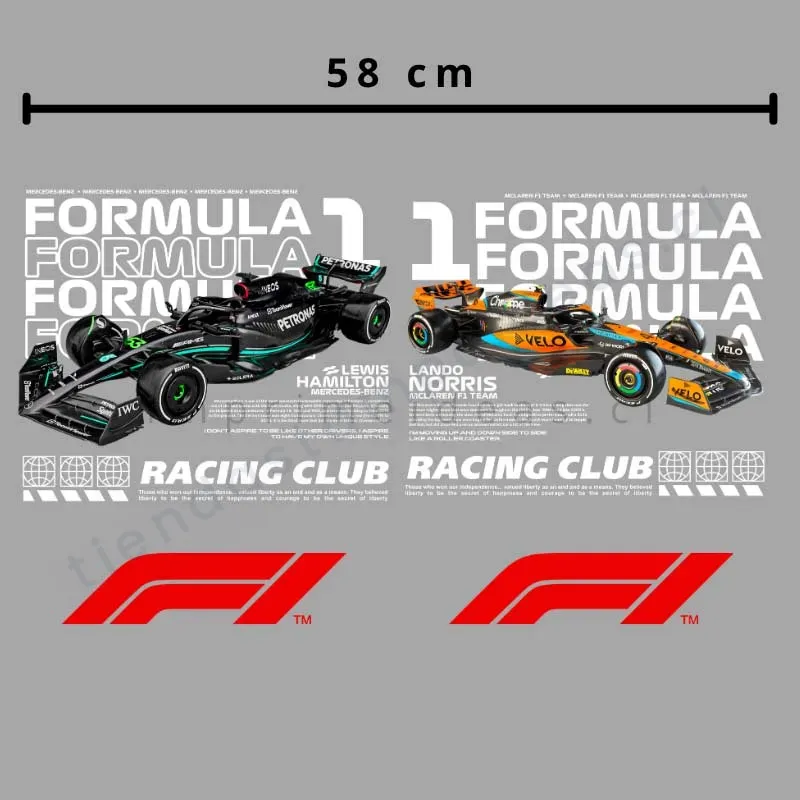 Lienzo DTF Autos Fórmula 1 - 58 cm
