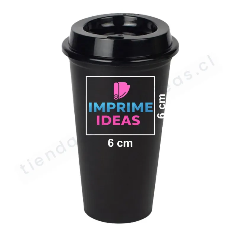 Vaso personalizado logo 6 x 6 cm Negro Imprimeideas Tienda Stampaideas