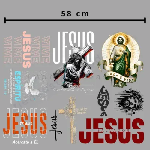 Lienzo DTF Textil Jesús – 58 cm - Imprimeideas