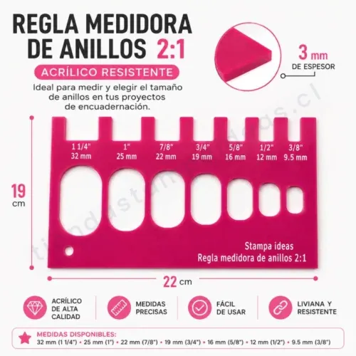 Regla para medir anillos paso 21 - Tienda Stampaideas Imprimeideas