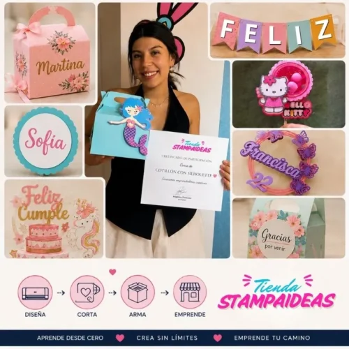 Crear cotillon Curso de como hacer cotillón con Silhouette - Tienda Stampaideas Imprimeideas