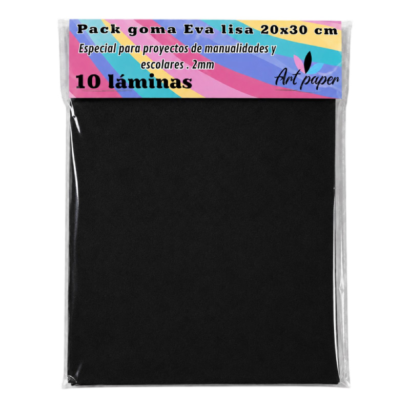 Goma Eva lisa Negra - Tienda Stampaideas Imprimeideas
