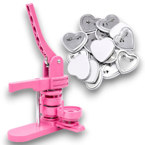 Máquina de Chapitas Corazón Rosada - Tienda Stampaideas Imprimeideas