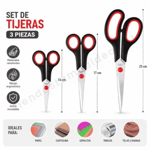 Pack tijeras para manualidades 3 set - Tienda Stampaideas Imprimeideas
