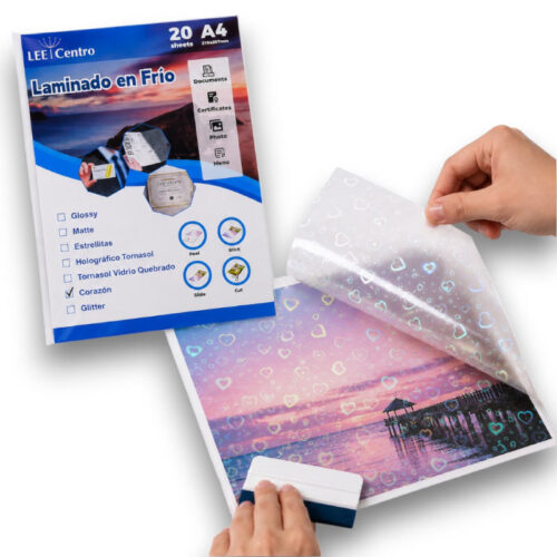Laminado en frío A4 corazón - Tienda Stampaideas Imprimeideas