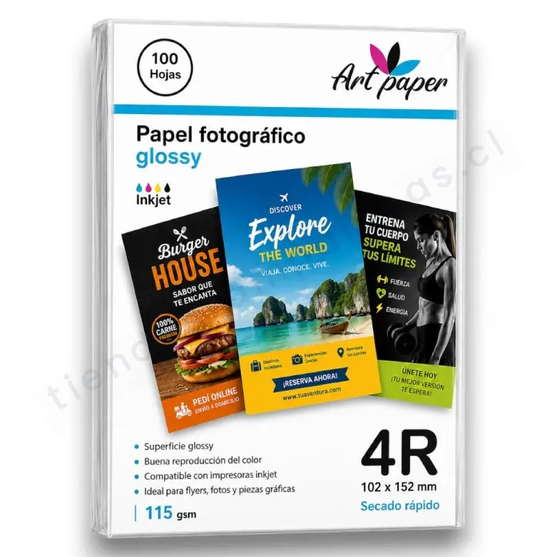 Papel fotográfico 4R 115 gramos brillante - Tienda Stampaideas Imprimeideas