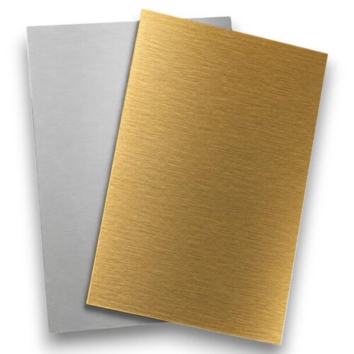 Placa de aluminio Sublimable Dorado Cepillado - Tienda Stampaideas Imprimeideas