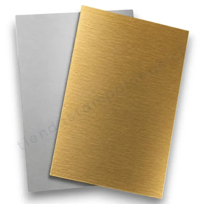 Placa de aluminio Sublimable Dorado Cepillado - Tienda Stampaideas Imprimeideas