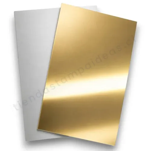 Placa de aluminio Sublimable Dorado Espejo - Tienda Stampaideas Imprimeideas