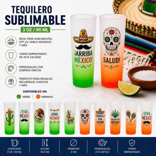 Vaso tequila para sublimar 80 ml - Tienda Stampaideas Imprimeideas