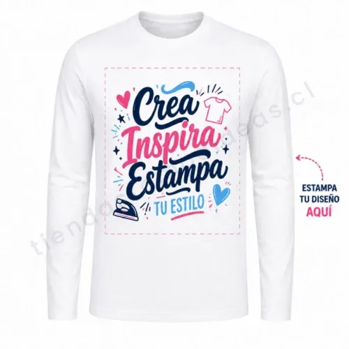 Polera manga larga personalizada de algodon - Imprimeideas