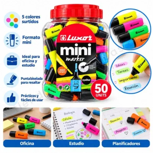 Destacador luxor Caja 50 unidades - Tienda Stampaideas Imprimeideas