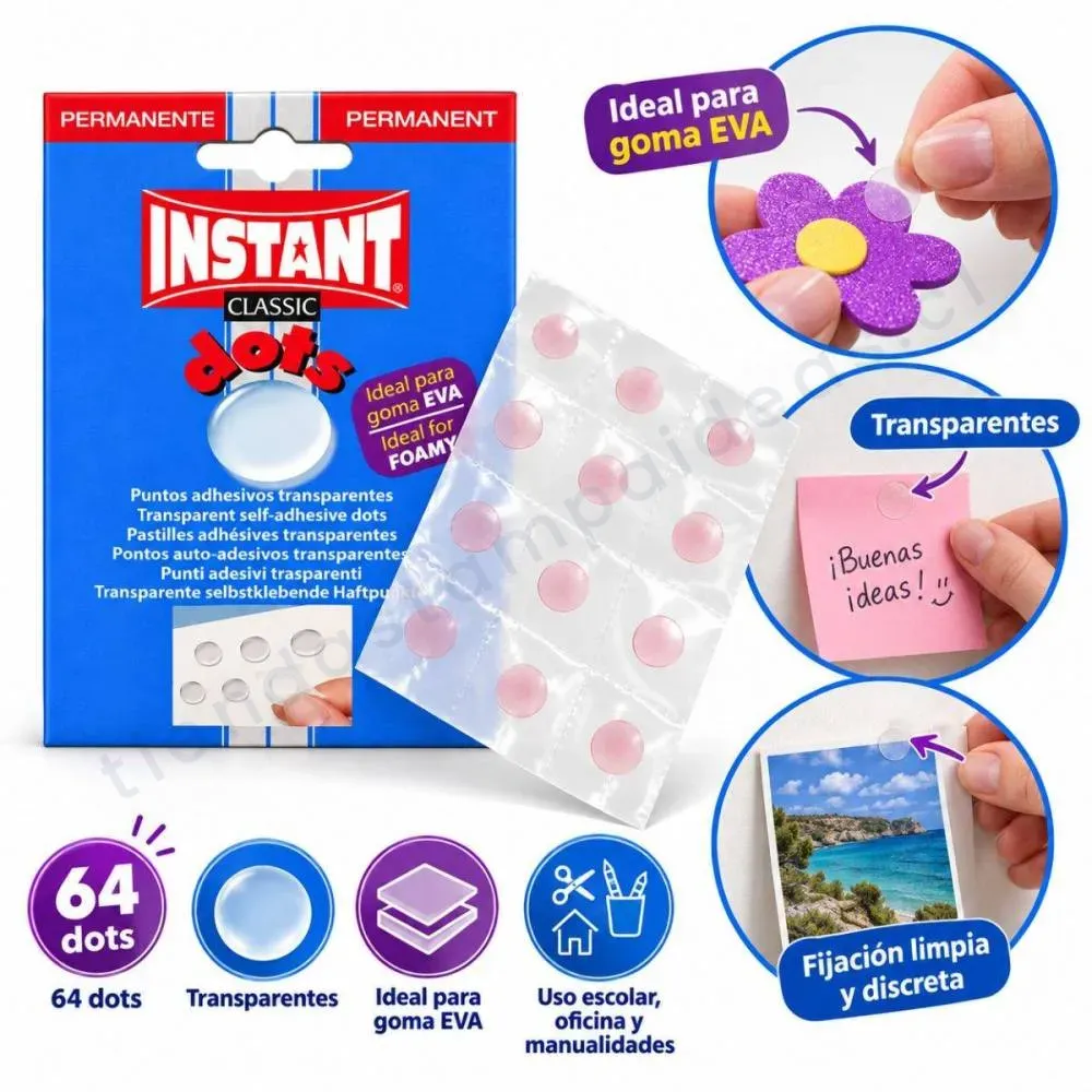 Puntos Adhesivos papelería Instant Classic – 64 Unidades - Tienda Stampaideas Imprimeideas
